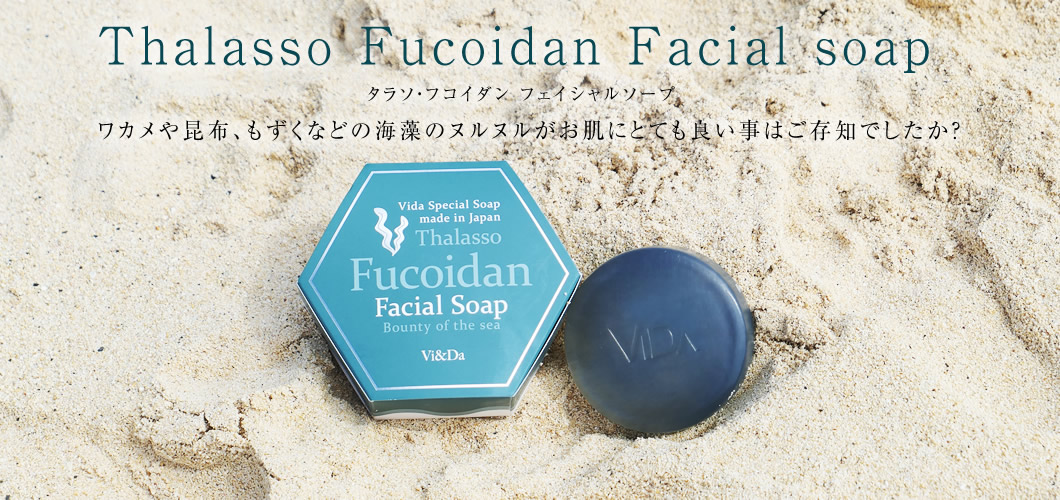 Thalasso Fucoidan Clay Cream Soap タラソ・フコイダン フェイシャルソープ 100g タラソフコイダン フェイシャルソープ 鉄腕ダッシュ 鉄腕DASH　ぬるぬる ヌルヌル ぬるぬる選手権 ヌメヌメ選手権 テレビ 海藻 もずく わかめ こんぶ 泥 洗顔 テレビ紹介 ミネラル ふこいだん ベントナイト ザ!鉄腕!DASH!!